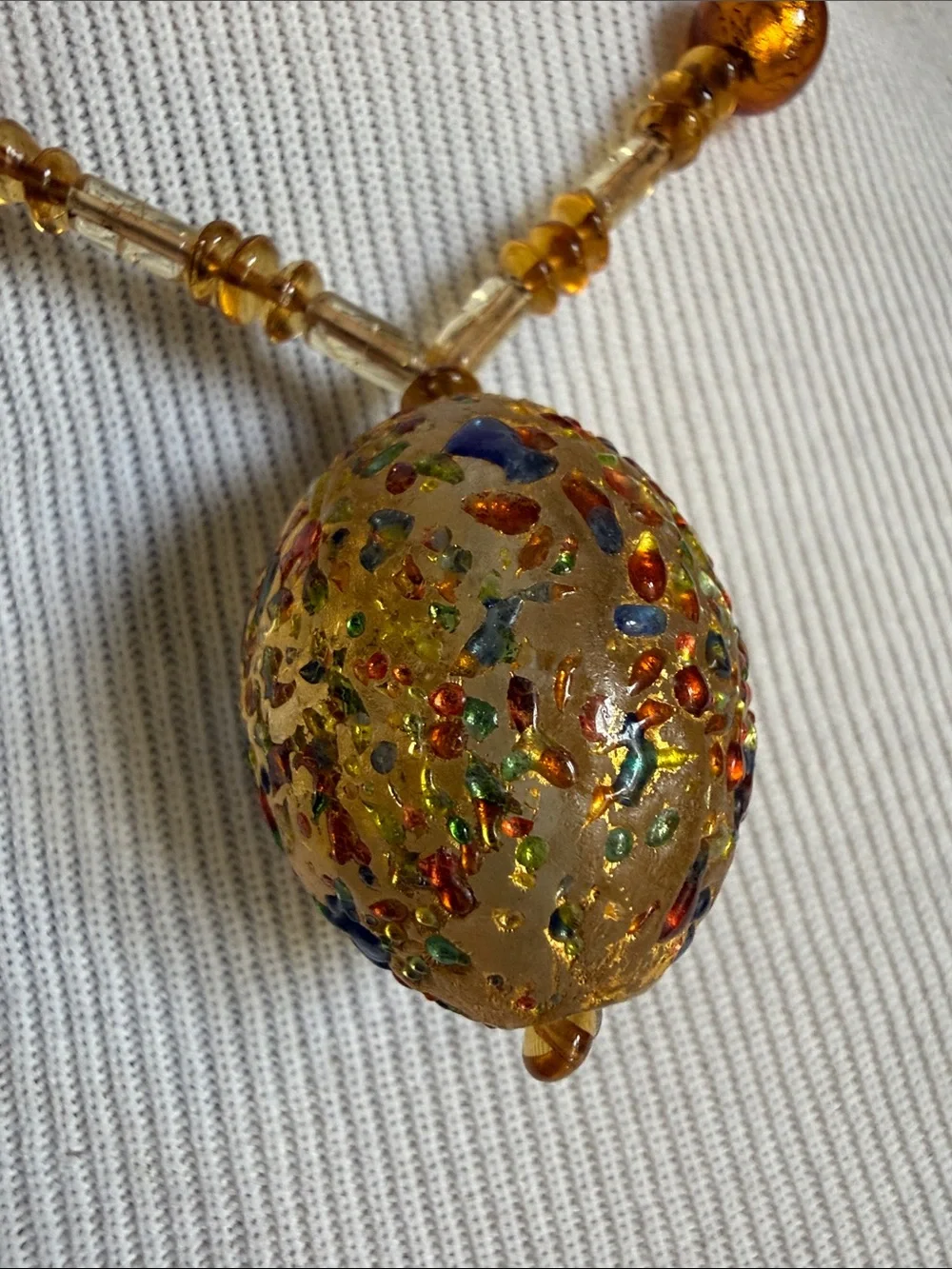 Elegant Italian Morano Glass Necklace.Hand made.